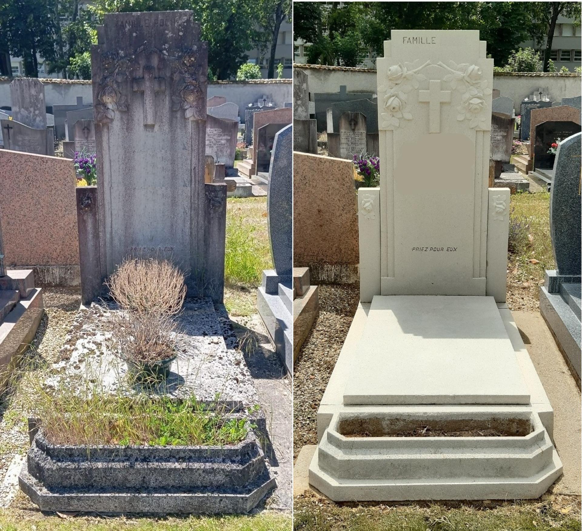 Nettoyage de pierres tombales